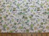 Yellow & Green Floral - Cosmo Japan Cotton/ Linen Sheeting Fabric