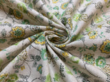 Yellow & Green Floral - Cosmo Japan Cotton/ Linen Sheeting Fabric