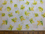 Yellow Floral Bunches - Yoihana - Cosmo Cotton Broadcloth Fabric