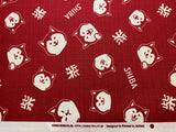 Red with Shiba Inu Dogs - Cosmo Japan Cotton Dobby Fabric