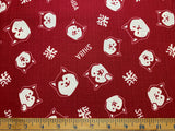 Red with Shiba Inu Dogs - Cosmo Japan Cotton Dobby Fabric