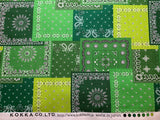 Green Bandana - Kokka Japan Cotton Sheeting Fabric