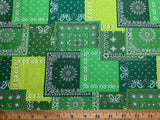 Green Bandana - Kokka Japan Cotton Sheeting Fabric