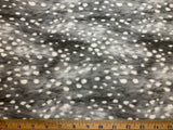 Gray Deer Spots Bambi Animal Print - Kokka Japan Cotton Sheeting Fabric