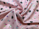 Kittens on Pink Petite Design - Kokka Japan Cotton Sheeting Fabric
