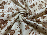 Retro 70's Brown Floral - Clean Lace Flower - Kokka Japan Cotton Poplin Fabric