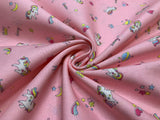 Unicorns & Rainbows on Pink Petite Design - Kokka Japan Cotton Sheeting Fabric