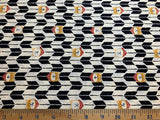 Bandanna Chevron Shiba Inu Dogs - Fuku Fuku- Cosmo Japan Cotton Dobby Fabric