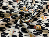 Bandanna Chevron Shiba Inu Dogs - Fuku Fuku- Cosmo Japan Cotton Dobby Fabric