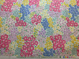Spring Flowers - Pink Lilac Blue & Yellow Floral - Cosmo Japan Cotton Oxford Fabric