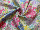 Spring Flowers - Pink Lilac Blue & Yellow Floral - Cosmo Japan Cotton Oxford Fabric