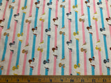 Pink & Blue Hide-and-Seek Dachshund Dogs - Kokka Japan Cotton Double Gauze Fabric