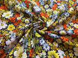 Spring Flowers - Golden Yellow & Coral Floral - Cosmo Japan Cotton Oxford Fabric