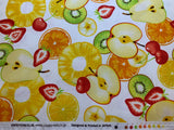 Fresh Fruits on White - Cosmo Japan Cotton Oxford Fabric