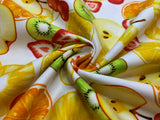 Fresh Fruits on White - Cosmo Japan Cotton Oxford Fabric