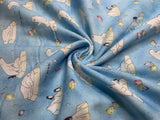 Polar Bears Cool Animals - Kokka Japan Cotton Double Gauze Fabric