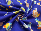 Chicken Collage Patterns Birds - Kokka Japan Cotton Oxford Fabric