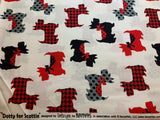 Dotty For Scottie Dogs Sweet Scotties White - Kanvas Studio Cotton Fabric