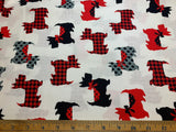 Dotty For Scottie Dogs Sweet Scotties White - Kanvas Studio Cotton Fabric