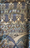 Blue & Brown Paisley - Silk Chiffon Fabric