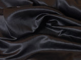 Black - Silk and Cotton Blend SATIN Fabric - 45" wide