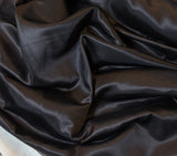 Black - Silk and Cotton Blend SATIN Fabric - 45" wide
