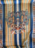 Johnny Was Boho Botanical Stripe Print - 100% Silk Satin Crepe Fabric