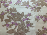 Hand Painted Berry Bunches Mint & Lavender China Silk HABOTAI Fabric