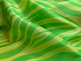 Lime Green Zebra Stripe China Silk HABOTAI Fabric 12mm weight 54" width