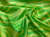Lime Green Zebra Stripe China Silk HABOTAI Fabric 12mm weight 54" width