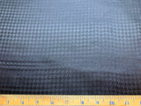 Black Houndstooth - Interfaced Silk Jacquard Fabric