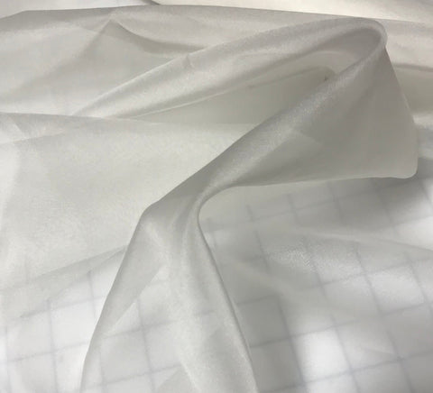 White - Silk Organza Fabric - 10"x36" Remnant