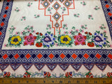 Johnny Was Boho Floral Bandana Print - 100% Silk Habotai Fabric 45"x45" panel