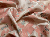 Hand Painted Berry Bunches Antique Pink China Silk HABOTAI Fabric