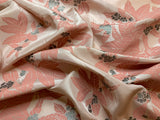 Hand Painted Berry Bunches Antique Pink China Silk HABOTAI Fabric