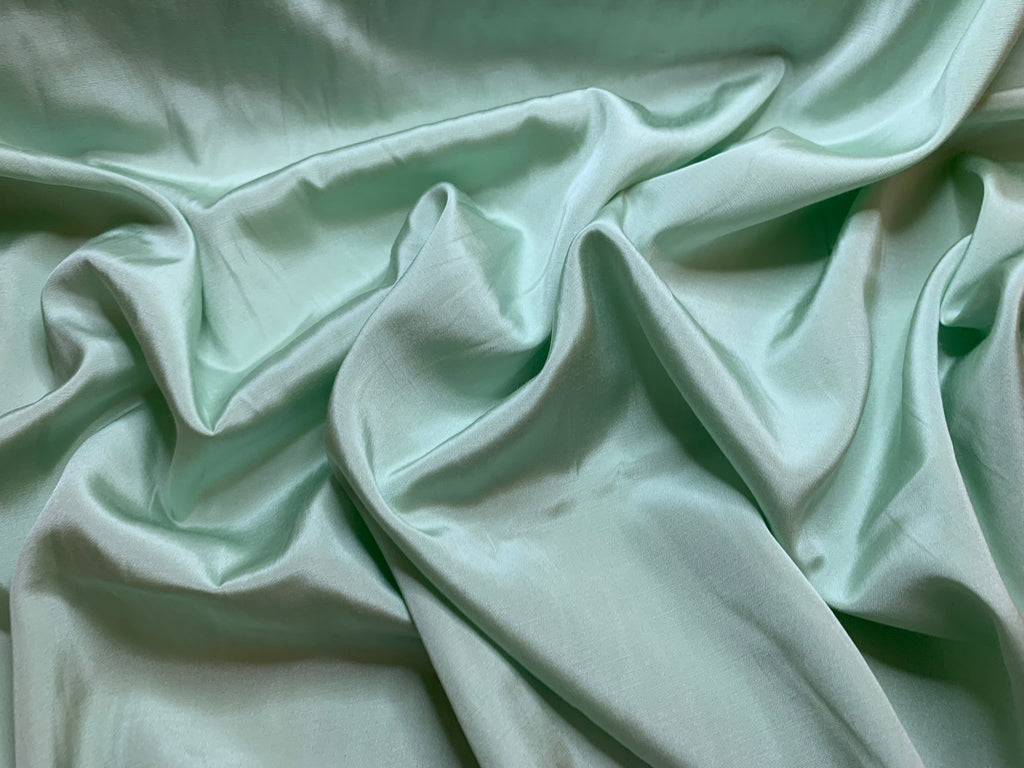 Mint Seafoam Green 100% Silk Dupioni Shantung Fabric