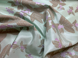 Hand Painted Berry Bunches Mint & Lavender China Silk HABOTAI Fabric