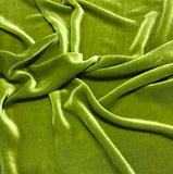 Iridescent Yellow Green - Silk Velvet - 5.5"x86" Remnant