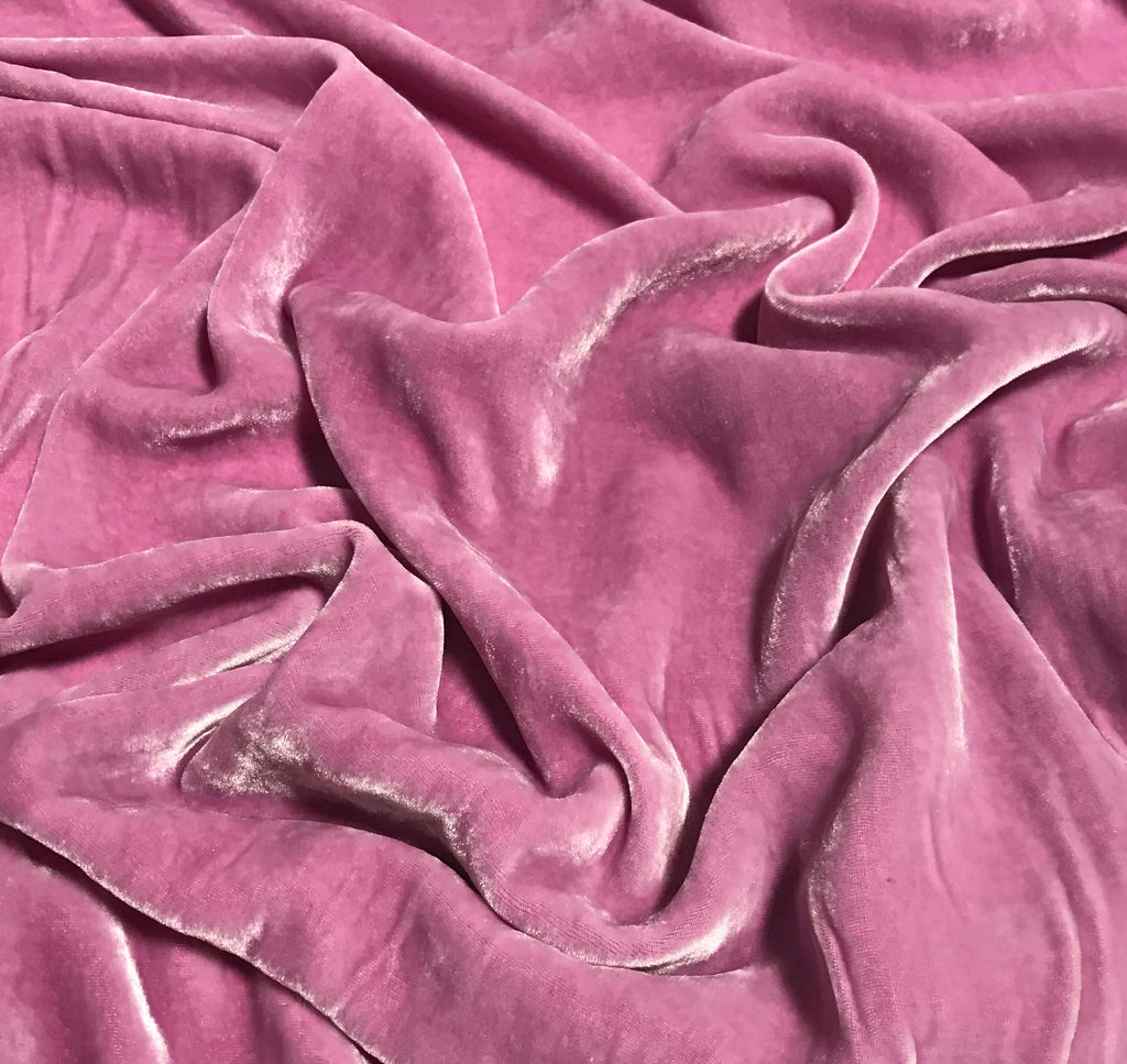 Lilac  - Hand Dyed Silk Velvet - 7"x42" Remnant
