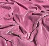 Lilac  - Hand Dyed Silk Velvet - 7"x42" Remnant