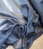 Steel Blue- Soft Silk Organza Fabric (Also called Flat Chiffon) 6 momme weight