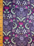 Celtic Dreams Kaleidoscope Thistle Floral with Bees by Lewis & Irene Cotton Fabric