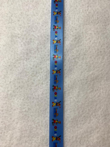 Vintage Sports Teddy Bear Satin Ribbon 5/8" wide - 3 Yards