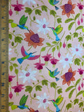 Hibiscus Hummingbird Lewis & Irene Cotton Fabric