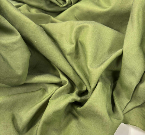 Spinach Green - Hand Dyed Silk/Cotton Satin