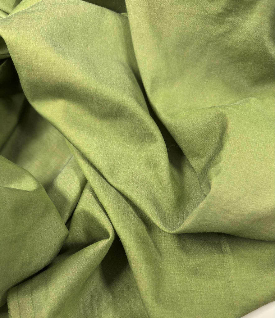 Spinach Green - Hand Dyed Silk/Cotton Satin