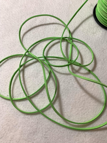 Lime Green Faux Suede Leather Cording Cord Trim 1/8"x 10 Yards