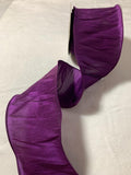 Plum Purple Wired Faux Silk Dupioni Ribbon 4" wide