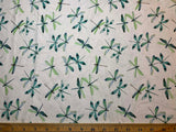 Dragonflies White, Tranquil Waters by Deborah Edwards for Northcott Cotton Fabric DP27209-10