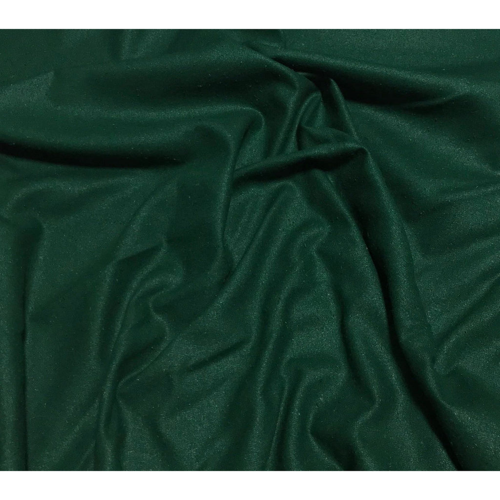 Dark Green Raw Silk NOIL Fabric - 18"x22" Remnant